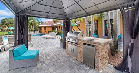 Outdoor grilling station at Midora at Woodmont in Tamarac, FL